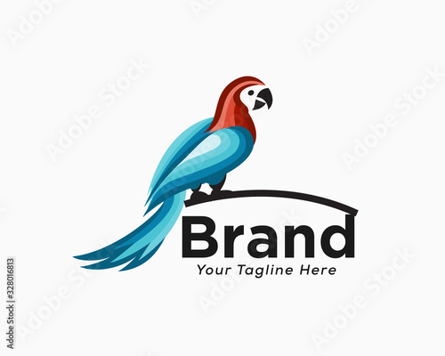 colorful wild parrot logo design inspiration