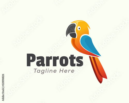 simple modern parrot logo design inspiration