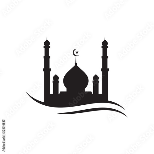 islamic mosque logo vector icon