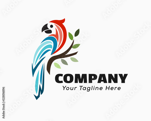 art parrot at branch logo design inspiration