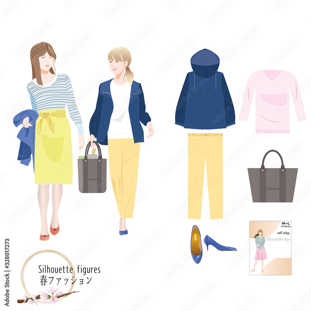 春のファッションイラスト