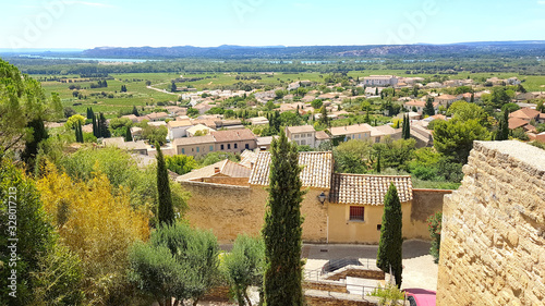 Картината върху платно Aerial view of Chateauneuf du Pape, southeastern France
