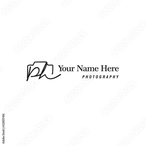 Free Download Ph Initial Signature Photography Logo - GFXLoad