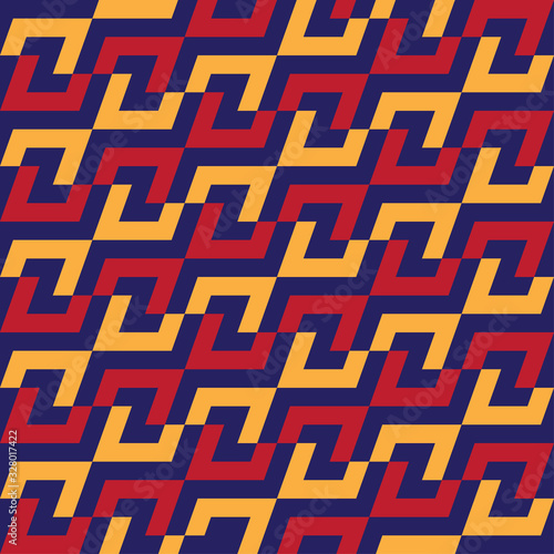 African. Decorative pattern for the background, tile and textiles..It is assembled from modular parts. Vector. Seamless.