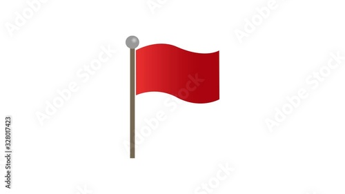 red flag animated, transparent background, cycling movement, alpha channel
