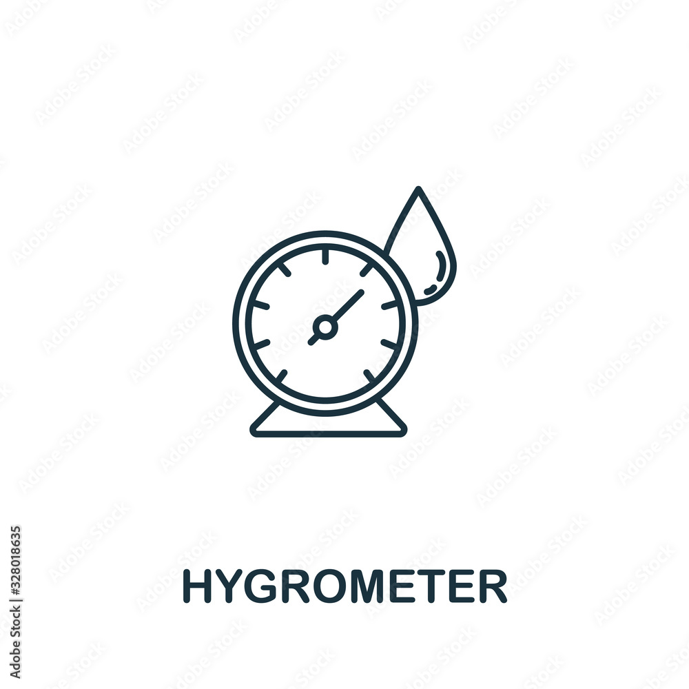 Hygrometer icon from spa therapy collection. Simple line element Hygrometer symbol for templates, web design and infographics Hygrometer icon from spa therapy collection. Simple line element Hygrometer symbol for templates, web design and infographics