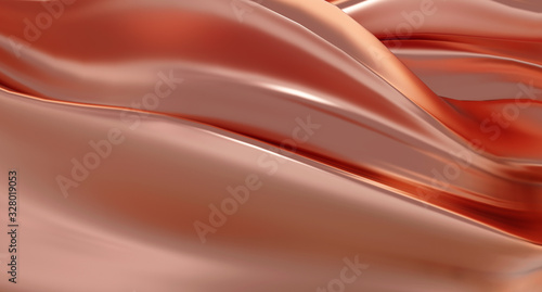 Luxurious, rich rose gold background. 3d rendering.