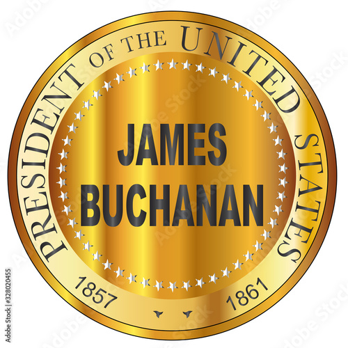 James Buchanan Gold Metal Stamp
