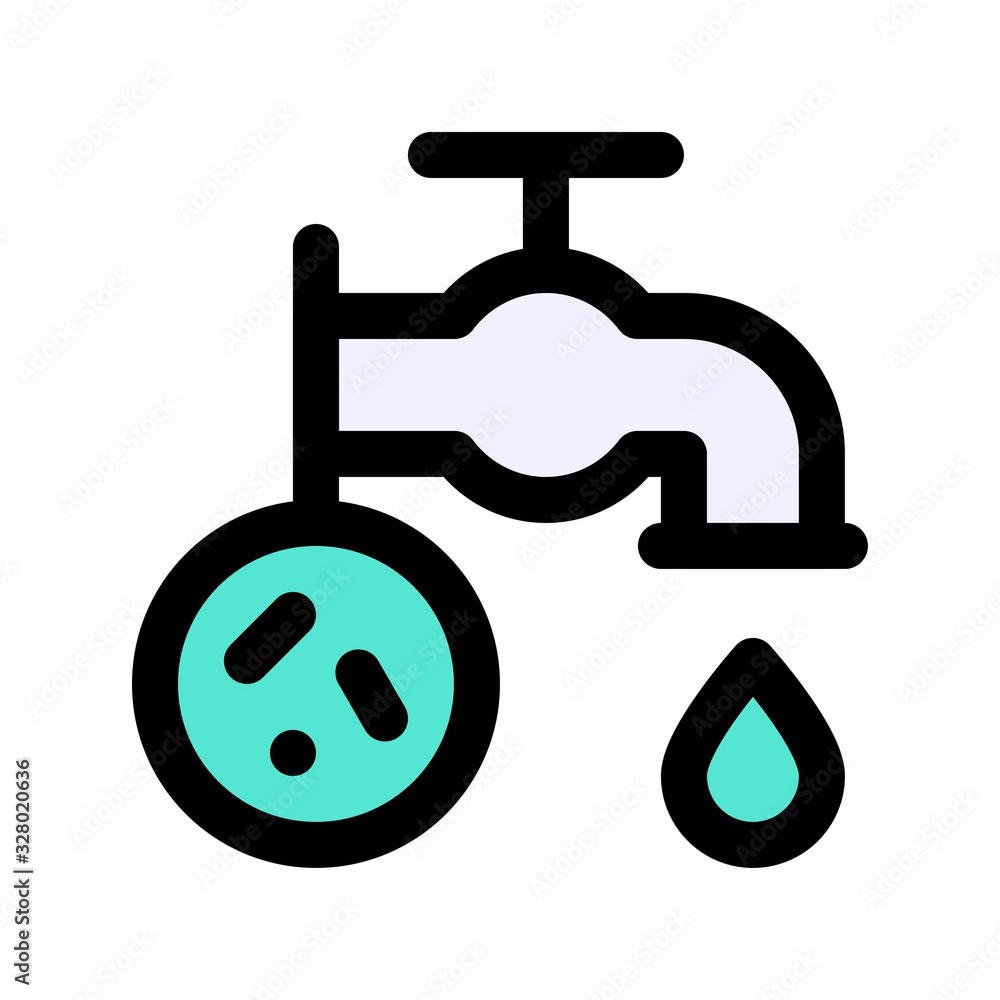 virus transmission related purring water drop from faucet vector with editable stroke, virus transmission related purring water drop from faucet vector with editable stroke,