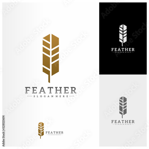Feather logo design vector template, Simple Feather logo concepts