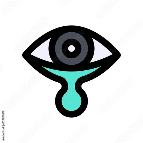 virus transmission related conjunctivitis eye vector with editable stroke,