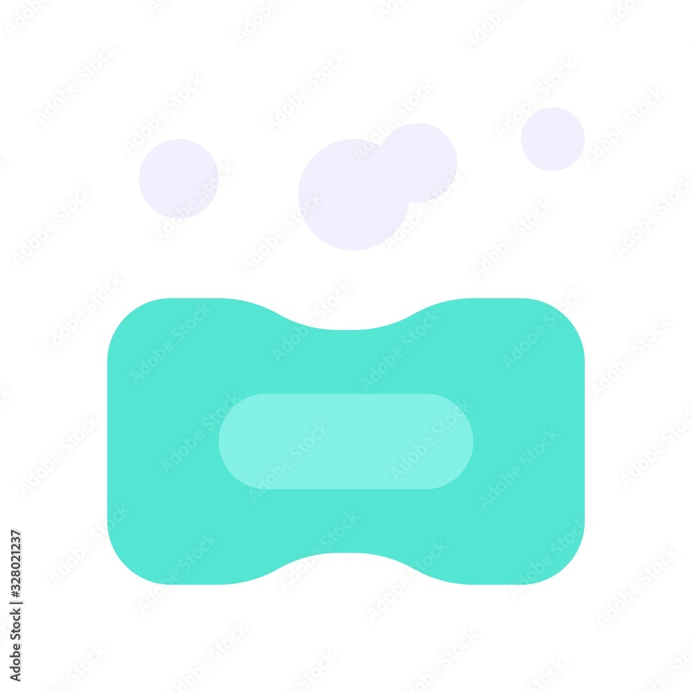 virus transmission related hand or face wash soap with water bubbles vector in flat design,