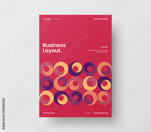 Amazing business presentation vector A4 vertical orientation front page mock up. Modern corporate report cover abstract geometric illustration design layout. Company identity brochure template.