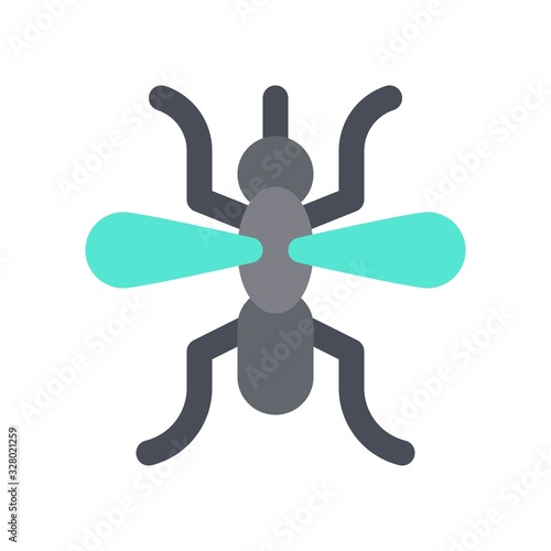 virus transmission related mosquito bug with wings vector in flat design,