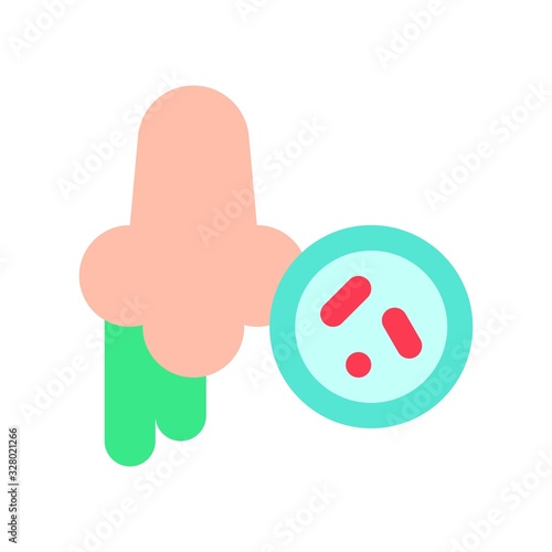 virus transmission related runny nose with bacteria or germs vector in flat design,