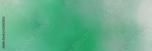abstract painting background graphic with cadet blue, silver and sea green colors and space for text or image. can be used as horizontal background graphic