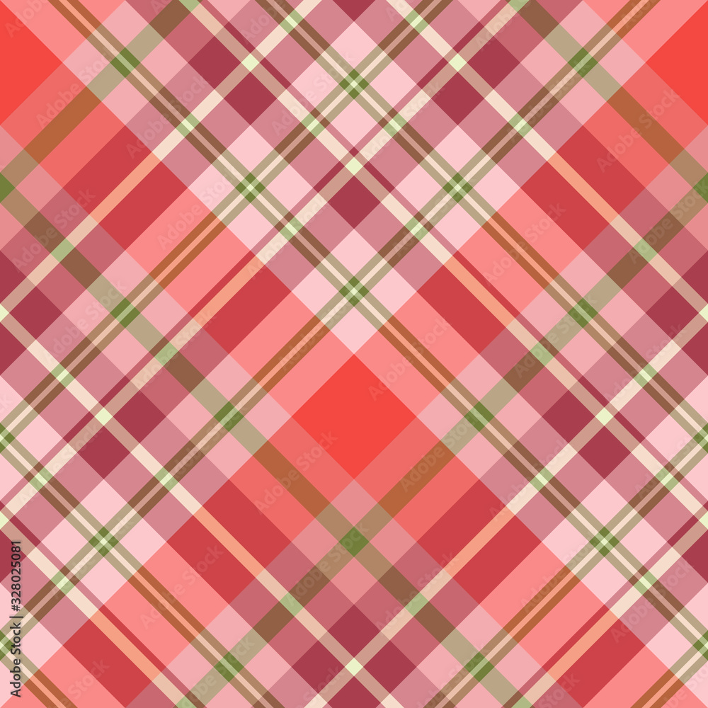 Seamless pattern in fine cozy festive pink, red and green colors for plaid, fabric, textile, clothes, tablecloth and other things. Vector image. 2 Seamless pattern in fine cozy festive pink, red and green colors for plaid, fabric, textile, clothes, tablecloth and other things. Vector image. 2