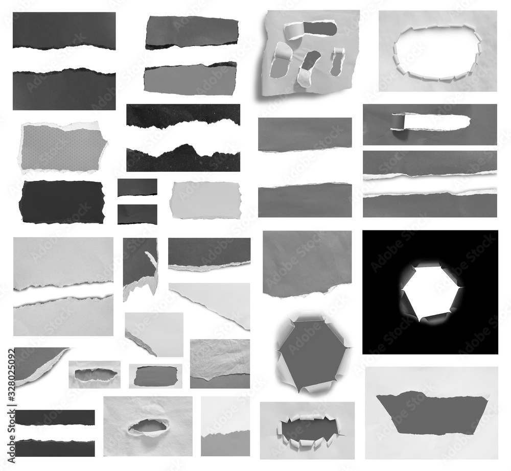Set of ripped paper isolated on white background Set of ripped paper isolated on white background