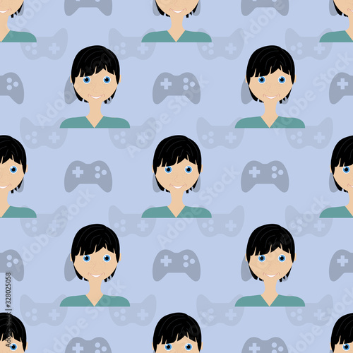 Old green boys repeat pattern print background design