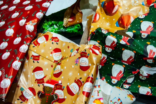 Used christmas wrapping paper