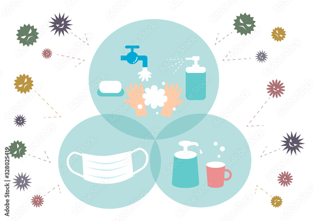 ウイルス 風邪 花粉症予防のイラスト Stock Vector Adobe Stock