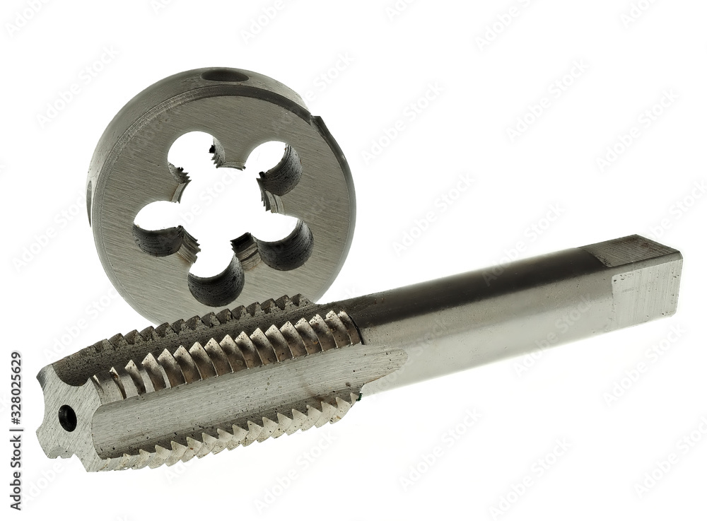 Taps and dies are tools used to create screw threads foto de Stock
