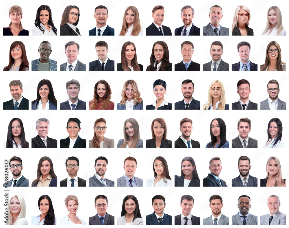 collage of successful modern businesswoman. isolated on white collage of successful modern businesswoman. isolated on white