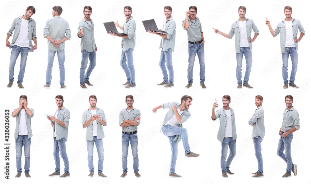 Obraz premium collage of photos of a modern handsome guy.