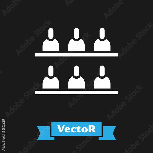 White Jurors icon isolated on black background. Vector Illustration