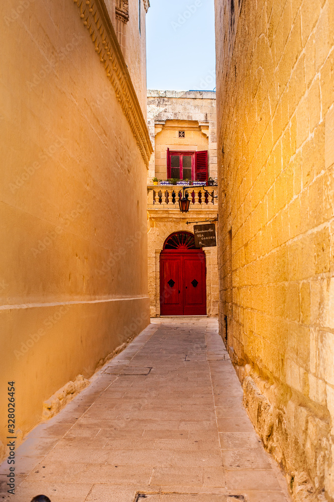 Obraz premium Narrow streets in Mdina also known by its title 