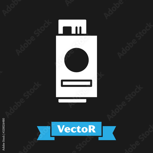 White Passport with ticket icon isolated on black background. Identification Document. Concept travel and tourism. Vector Illustration