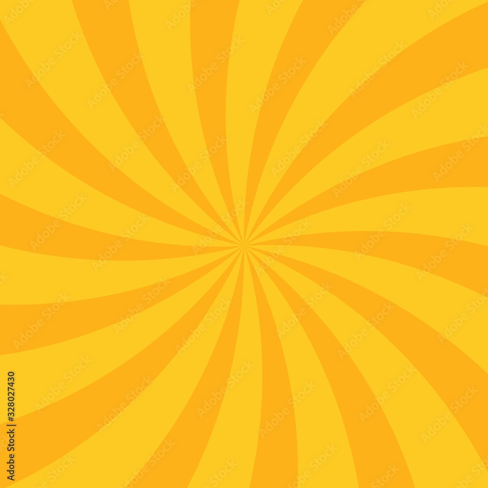 Fototapeta premium Sunlight wide horizontal background. Orange color burst background. Vector illustration.