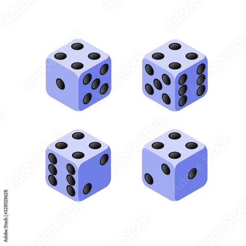 Set of isometric game dice. 