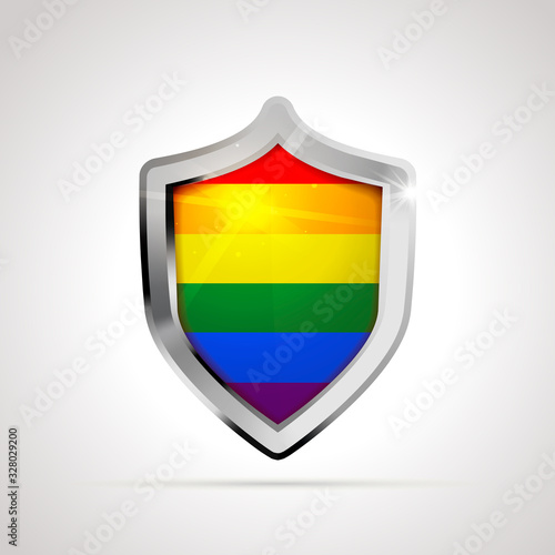 LGBT flag projected as a glossy shield on a white background Free Download LGBT flag projected as a glossy shield on a white background - GFXLoad