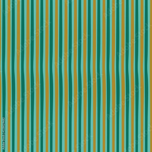 Teal and yellow vertical uneven stripes seamless abstract geometric vector pattern. Vibrant surface print design. Great for fabrics, stationery and packaging. photo