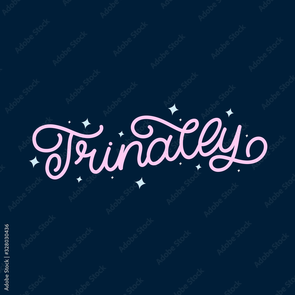 Hand drawn lettering quote. The inscription: Frinally. Perfect design for greeting cards, posters, T-shirts, banners, print invitations. Monoline style.
