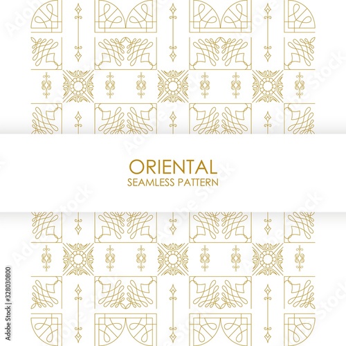 Oriental seamless pattern design. Abstract background pastel color wallpaper vector.