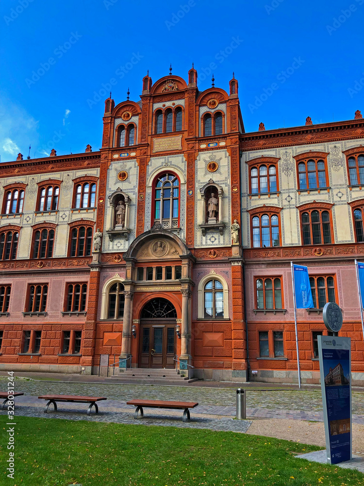 University of Rostock, dated 1419 in Universit√§tsplatz, Rostock, Germany.
