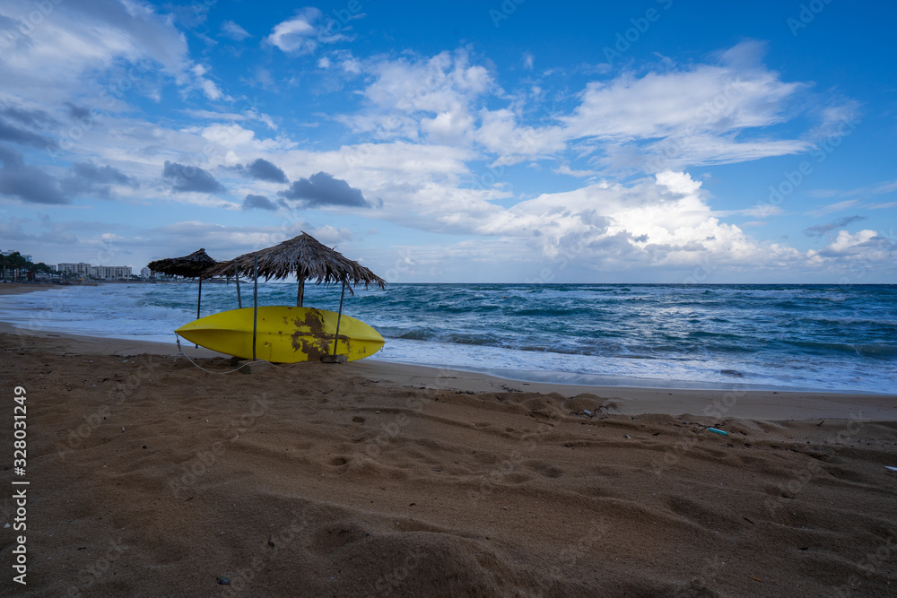 Surfboard and umbrella Surfboard and umbrella