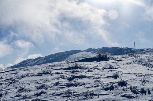 Fototapeta Naklejka Na Ścianę i Meble -  Bieszczady zimą połoniny