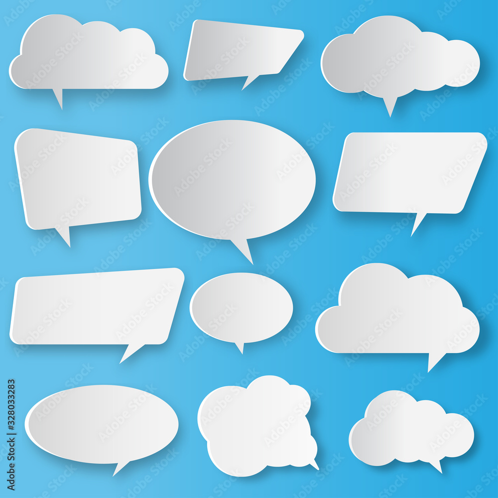 Design template speech bubble cut paper.