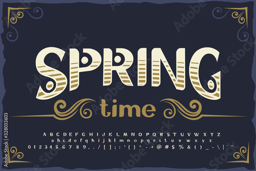 Vintage decorative font. Good vintage font for any alcohol label design.