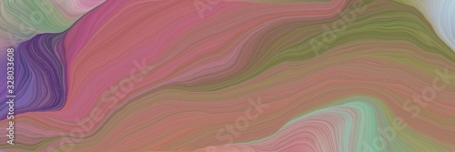 landscape orientation graphic with waves. abstract waves illustration with antique fuchsia, dark gray and dim gray color