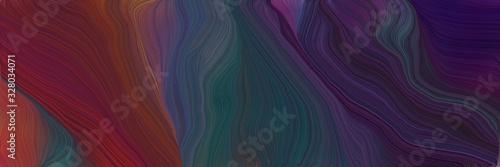creative banner with very dark violet, old mauve and dark moderate pink color. modern curvy waves background illustration © Eigens