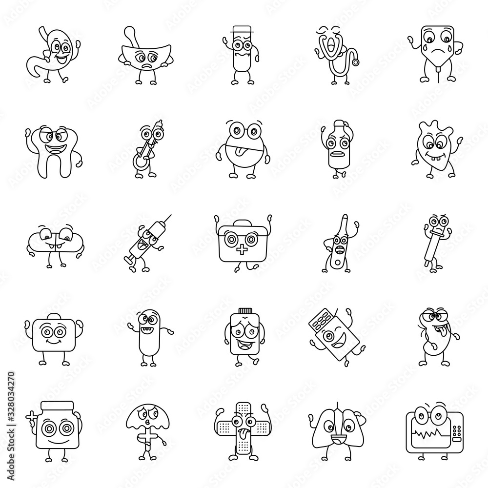  Medical Hand Drawn Icons Pack