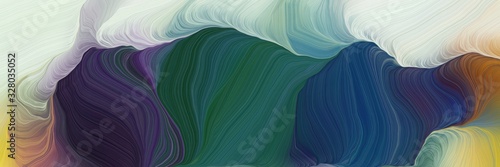 landscape banner with waves. modern curvy waves background design with pastel gray, dark slate gray and dark sea green color © Eigens