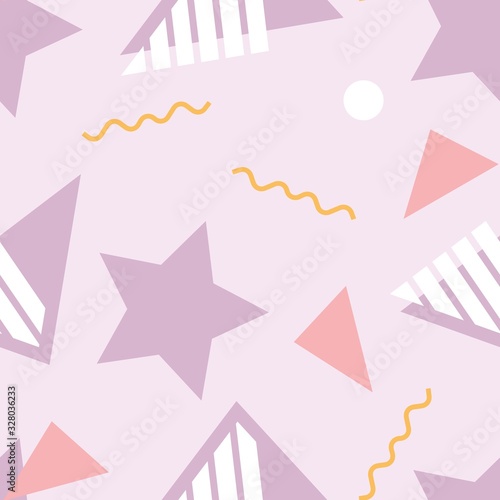 Colorful geometric background in the style of Memphis, bright conceptual design, banner in pastel colors
