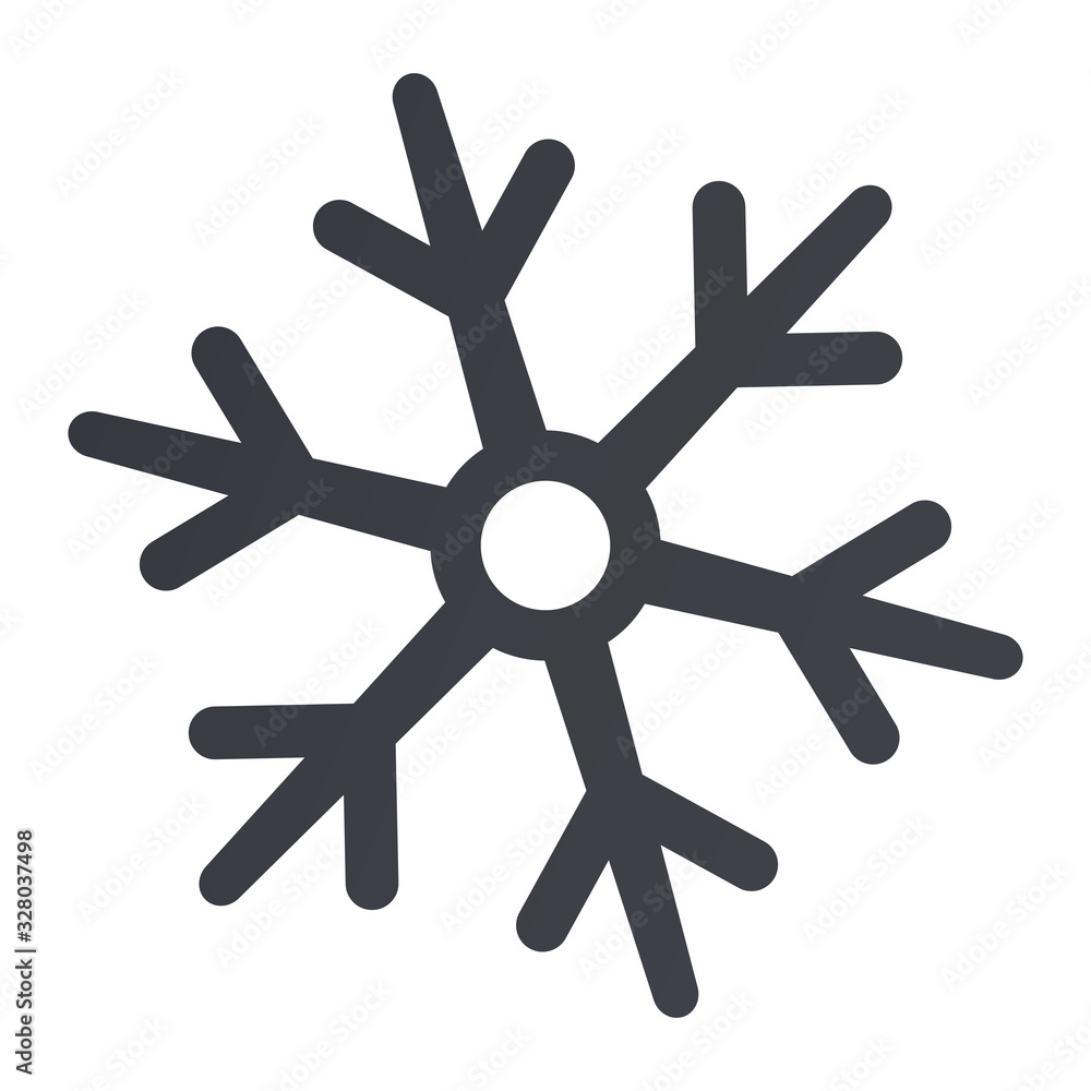 Vector Single Black Silhouette Icon - Abstract Decoration Snowflake Symbol Vector Single Black Silhouette Icon - Abstract Decoration Snowflake Symbol
