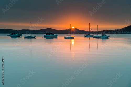 A Blanketed Sky, Boats and Reflections on the Bay