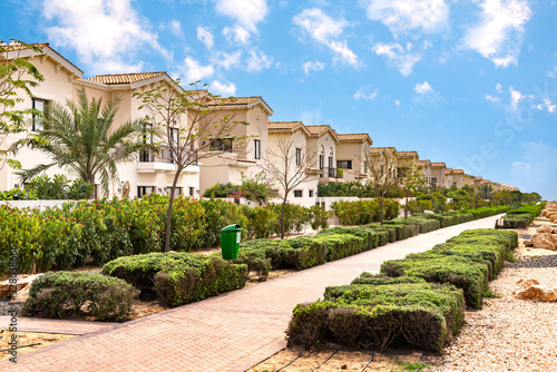 Villas/townhouses gated compound development in a upper middle class suburb. photo